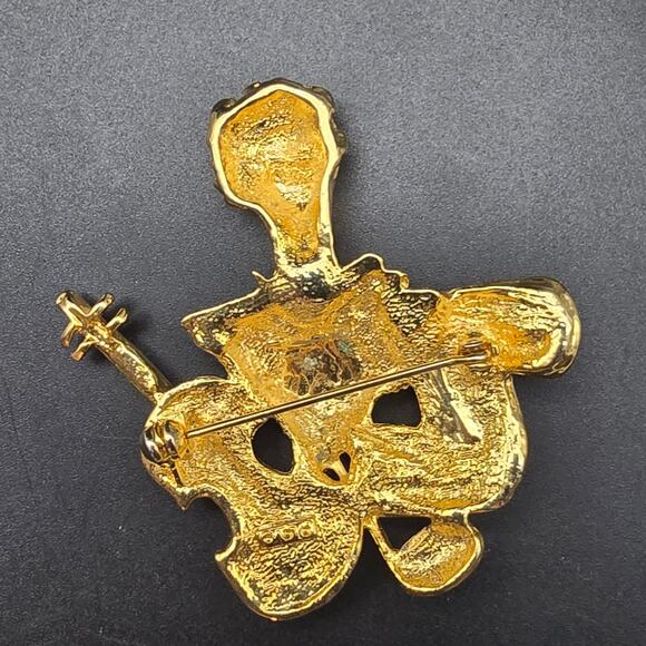 AJC Music Composer Brooch Violin Sheet Music Gold Tone Musician Gift - Picture 3 of 8